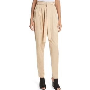 Grey By Jason Wu Khaki Belted Twill Trousers - Tapered Classic Pants